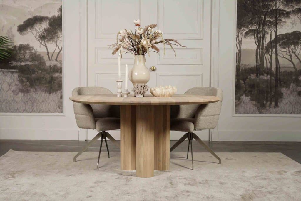 Dit is één van onze vele tafelcombinaties. Heb je een andere poot gezien die je graag wil combineren met dit blad of andersom? Het is mogelijk om te mixen en matchen! Kom gezellig langs in één van onze winkels en ontdek alle mogelijkheden.