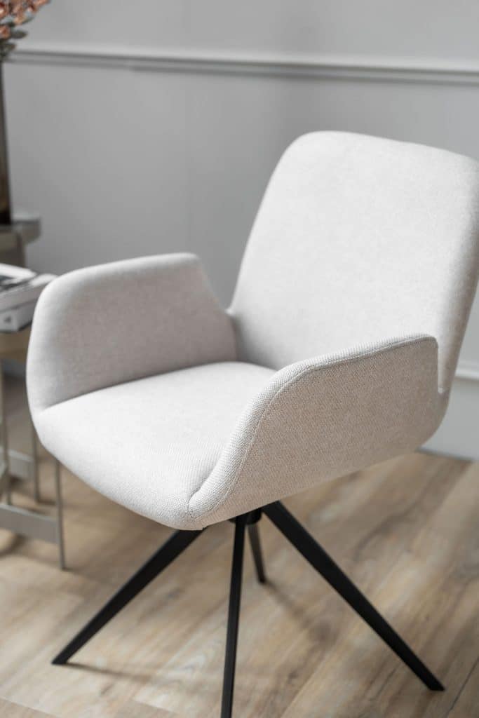 Beige dining chair with armrest from Gusj