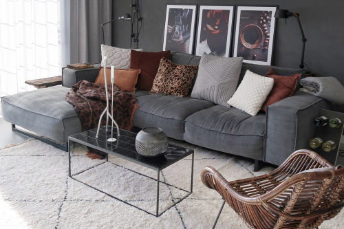 Hoekbank Diane Kiss Graphite 66