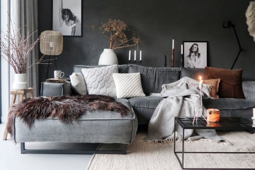 Hoekbank Diane Kiss Graphite 66